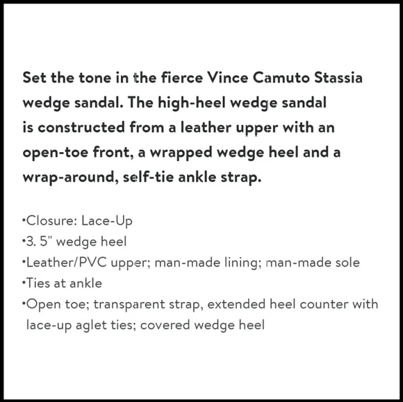 🟡Clearance Sale Vince Camuto Women  Stassia Wraparound Wedge Sandal WHITE/CLEAR - Picture 7 of 7